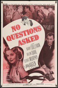 5r722 NO QUESTIONS ASKED 1sh '51 treacherous Arlene Dahl is a double-crossing doll, Barry Sullivan