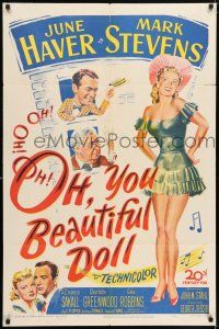 5r731 OH YOU BEAUTIFUL DOLL 1sh '49 wonderful super sexy artwork of June Haver!