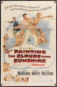 5r742 PAINTING THE CLOUDS WITH SUNSHINE 1sh '51 Dennis Morgan, sexy Virginia Mayo, Gene Nelson
