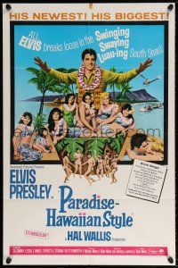 5r746 PARADISE - HAWAIIAN STYLE 1sh '66 Elvis Presley on the beach with sexy tropical babes!