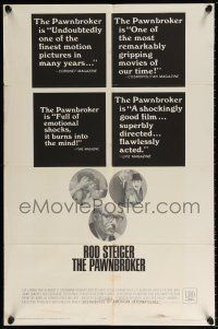 5r751 PAWNBROKER 1sh '65 concentration camp survivor Rod Steiger, directed by Sidney Lumet