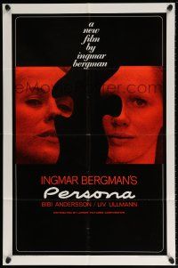 5r758 PERSONA 1sh '67 close up of Liv Ullmann & Bibi Andersson, Ingmar Bergman classic!