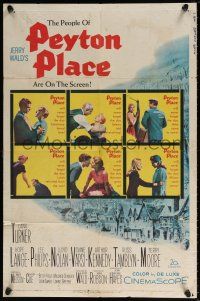 5r761 PEYTON PLACE 1sh '58 Lana Turner, from the novel of small town life by Grace Metalious!