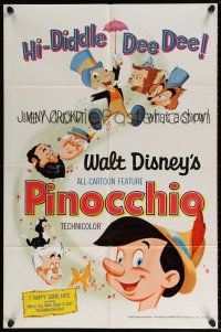 5r762 PINOCCHIO 1sh R71 Disney classic fantasy cartoon about a wooden boy who wants to be real!