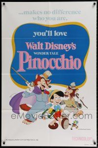 5r763 PINOCCHIO 1sh R78 Disney classic fantasy cartoon about a wooden boy who wants to be real!