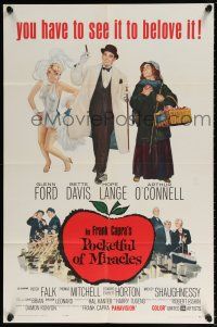5r775 POCKETFUL OF MIRACLES 1sh '62 Frank Capra, artwork of Glenn Ford, Bette Davis & more!