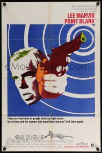 5r776 POINT BLANK 1sh '67 cool artwork of Lee Marvin, sexy Angie Dickinson, film noir!