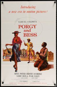 5r781 PORGY & BESS 1sh '59 art of Sidney Poitier, Dorothy Dandridge & Sammy Davis Jr.!