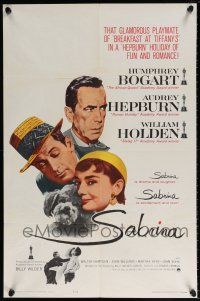5r836 SABRINA 1sh R62 Audrey Hepburn, Humphrey Bogart, William Holden, Billy Wilder