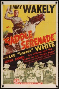 5r837 SADDLE SERENADE 1sh '45 Jimmy Wakely, Lee Lasses White, Riders of the Purple Sage!
