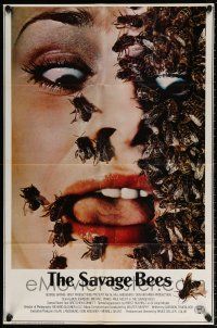 5r844 SAVAGE BEES 1sh '76 terrifying horror image of bees crawling on girl's face!