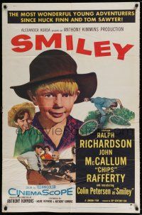 5r865 SMILEY 1sh '57 Ralph Richardson, John McCallum, close-up of freckled Colin Petersen!