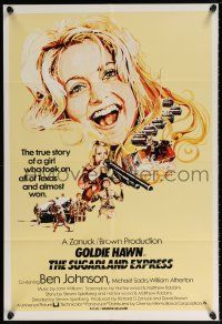 5r894 SUGARLAND EXPRESS int'l 1sh '74 Steven Spielberg, every cop in the state is after Goldie Hawn