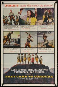 5r912 THEY CAME TO CORDURA 1sh '59 Gary Cooper, Rita Hayworth, Tab Hunter, Van Heflin!
