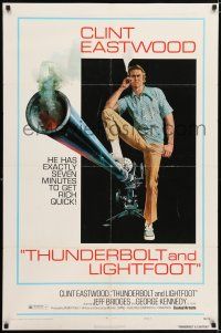 5r926 THUNDERBOLT & LIGHTFOOT style C 1sh '74 artwork of Clint Eastwood with HUGE gun by McGinnis!