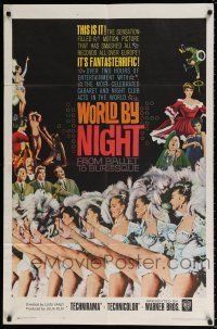 5r984 WORLD BY NIGHT 1sh '61 Luigi Vanzi's Il Mondo di notte, sexy Italian showgirls!