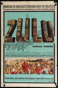 5r999 ZULU int'l 1sh '64 Stanley Baker & Michael Caine classic, dwarfing the mightiest!