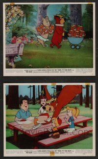 5s190 HEY THERE IT'S YOGI BEAR 2 color 8x10 stills '64 Hanna-Barbera, first full-length feature!
