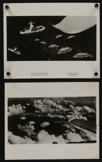 5s958 MYSTERIANS 2 8x10 stills '59 fx scenes of alien ships attacking Earth's surface!
