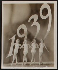5s680 COLLEGE SWING 5 8x10 stills '38 four sexy women holding up giant New Year's numbers!