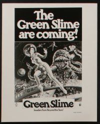 5s691 GREEN SLIME 5 deluxe 8x10 stills '69 all with great sci-fi artwork from a variety of posters!