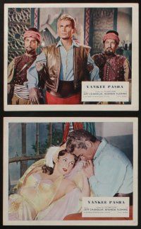 5s135 YANKEE PASHA 8 color English FOH LCs '54 great images of Jeff Chandler & sexy Rhonda Fleming!