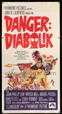 5t019 DANGER: DIABOLIK signed 3sh '68 by producer Dino De Laurentiis, directed by Mario Bava!