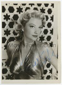 5t357 ANNE BAXTER signed 7.5x10.25 still '80s close portrait in sexy shimmering halter top!