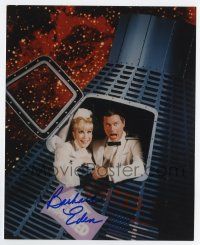 5t503 BARBARA EDEN signed color 8x10 REPRO still '80s wacky image from I Dream of Jeannie in space!