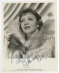 5t376 CLAUDETTE COLBERT signed 8x10.25 still '34 glamorous portrait of the pretty Paramount star!