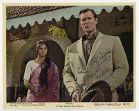5t378 CLINT WALKER signed color 8x10 still #7 '66 great close up with pretty woman in Maya!