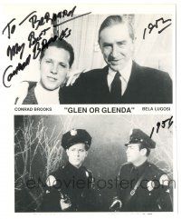 5t379 CONRAD BROOKS signed 8.25x10 publicity still '90s image with Bela Lugosi from Glen or Glenda!