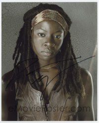5t541 DANAI GURIRA signed color 8x10 REPRO still '10s c/u as Michonne from The Walking Dead!