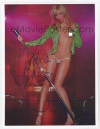 5t285 DEBBIE GIBSON signed color 8.5x11 REPRO still '00s the sexy pop singer near-naked on stage!
