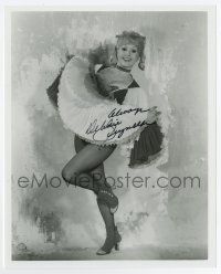 5t544 DEBBIE REYNOLDS signed 8x10 REPRO still '80s great full-length portrait showing her legs!