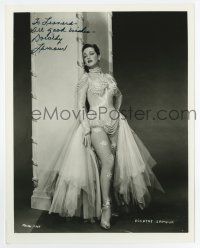 5t557 DOROTHY LAMOUR signed 8x10 REPRO still '80s full-length portrait in sexy beaded dress!