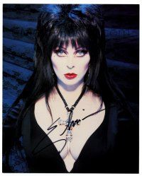5t567 ELVIRA signed color 8x10 REPRO still '98 sexy publicity shot by Mary Ann Halpin!