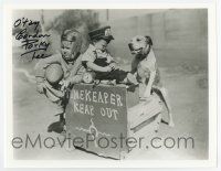 5t569 EUGENE LEE signed 8x10.25 REPRO still '90s Porky in football uniform with cute dog, Our Gang!