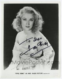 5t574 FAY WRAY signed 8x10.25 REPRO still '70s great sexy portrait in white gown from King Kong!
