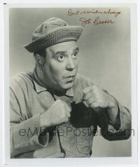 5t616 JOE BESSER signed 8x10 REPRO still '80s great close up of the former Three Stooges member!