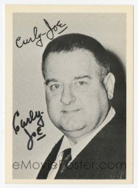 5t346 JOE DERITA signed 2.5x3.5 still '70s great head & shoudlers portrait of Stooge Curly-Joe!