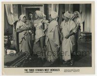 5t413 JOE DERITA signed 8x10 still '61 w/Moe, Larry & sexy girls in The Three Stooges Meet Hercules