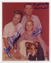 5t642 LASSIE signed color 8x10 REPRO still '96 by Jon Provost, June Lockhart AND Hugh Reilly!