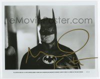 5t445 MICHAEL KEATON signed 8x10 still '89 best close portrait in costume as Batman!