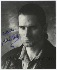5t676 MILES O'KEEFFE signed 8x10 REPRO still '90s head & shoulders portrait of the tough guy actor!