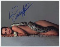 5t685 NASTASSJA KINSKI signed color 8x10 REPRO still '90s the iconic image of her nude with snake!