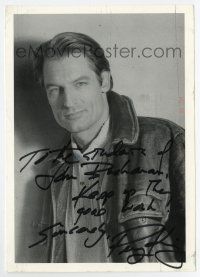 5t484 PERRY KING signed 6x8.75 REPRO still '80s great waist-high portrait wearing leather jacket!