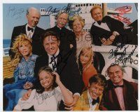 5t698 POSEIDON ADVENTURE signed color 8x10 REPRO still '70s by ALL TEN pictured cast members!