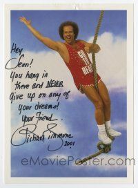 5t349 RICHARD SIMMONS signed color 5x8 publicity still '01 the flamboyant fitness star!