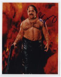5t719 RON JEREMY signed color 8x10 REPRO still '00s wacky barechested portrait with shotgun!